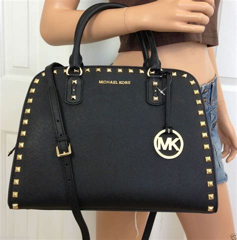 black and gold michael kors bag